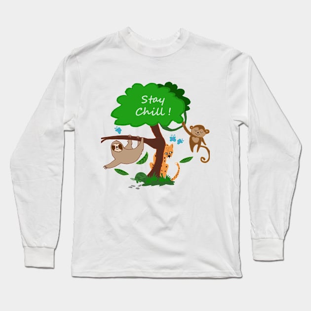 Stay Chill! Long Sleeve T-Shirt by Blissful Drizzle